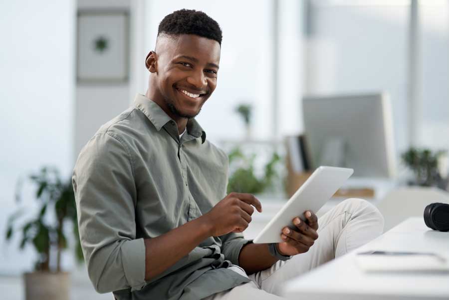 young business man sitting